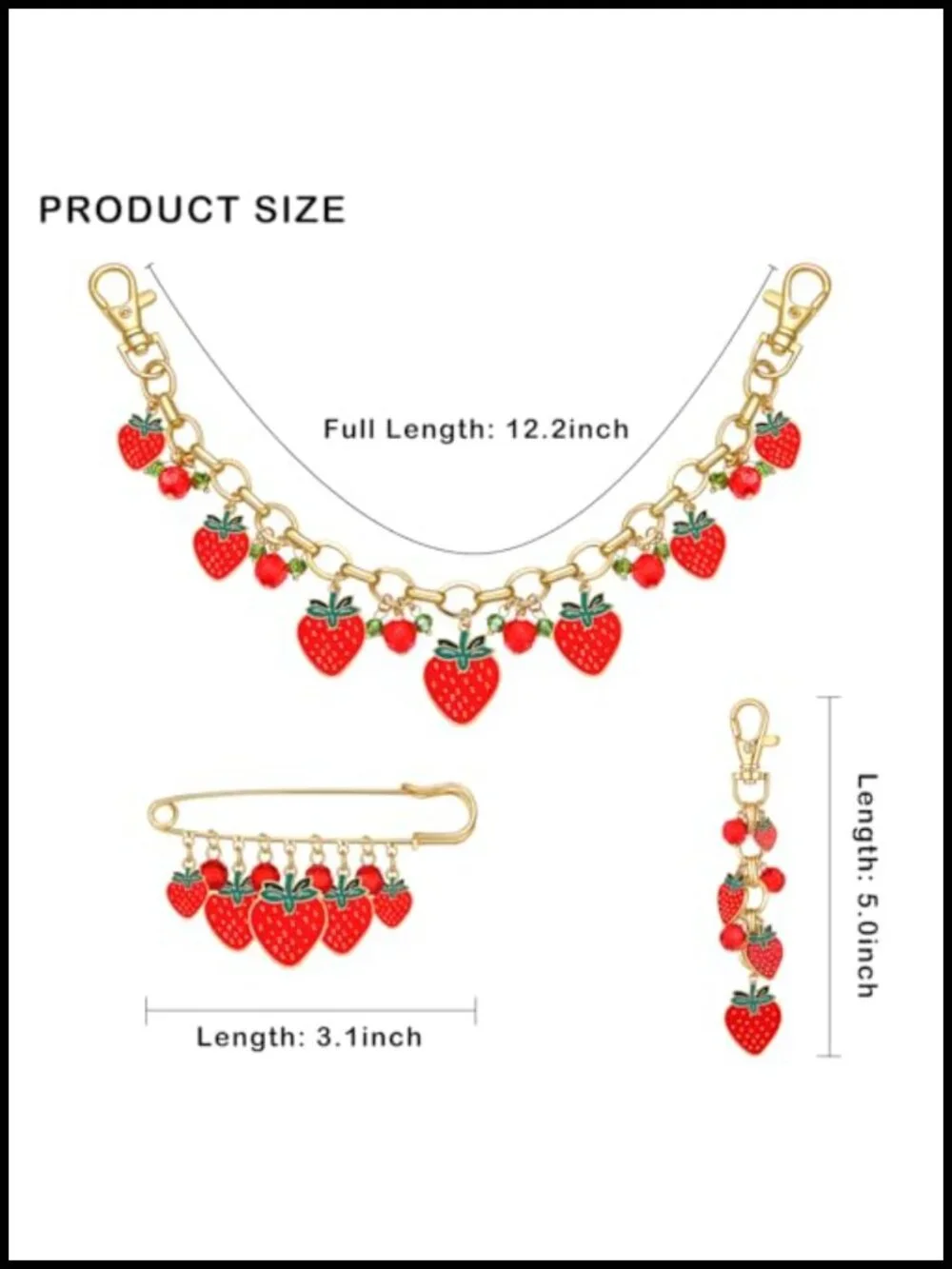 Western 3-in-1 Purse Charm Set with Chain, Keychain & Brooch, Turquoise Accent